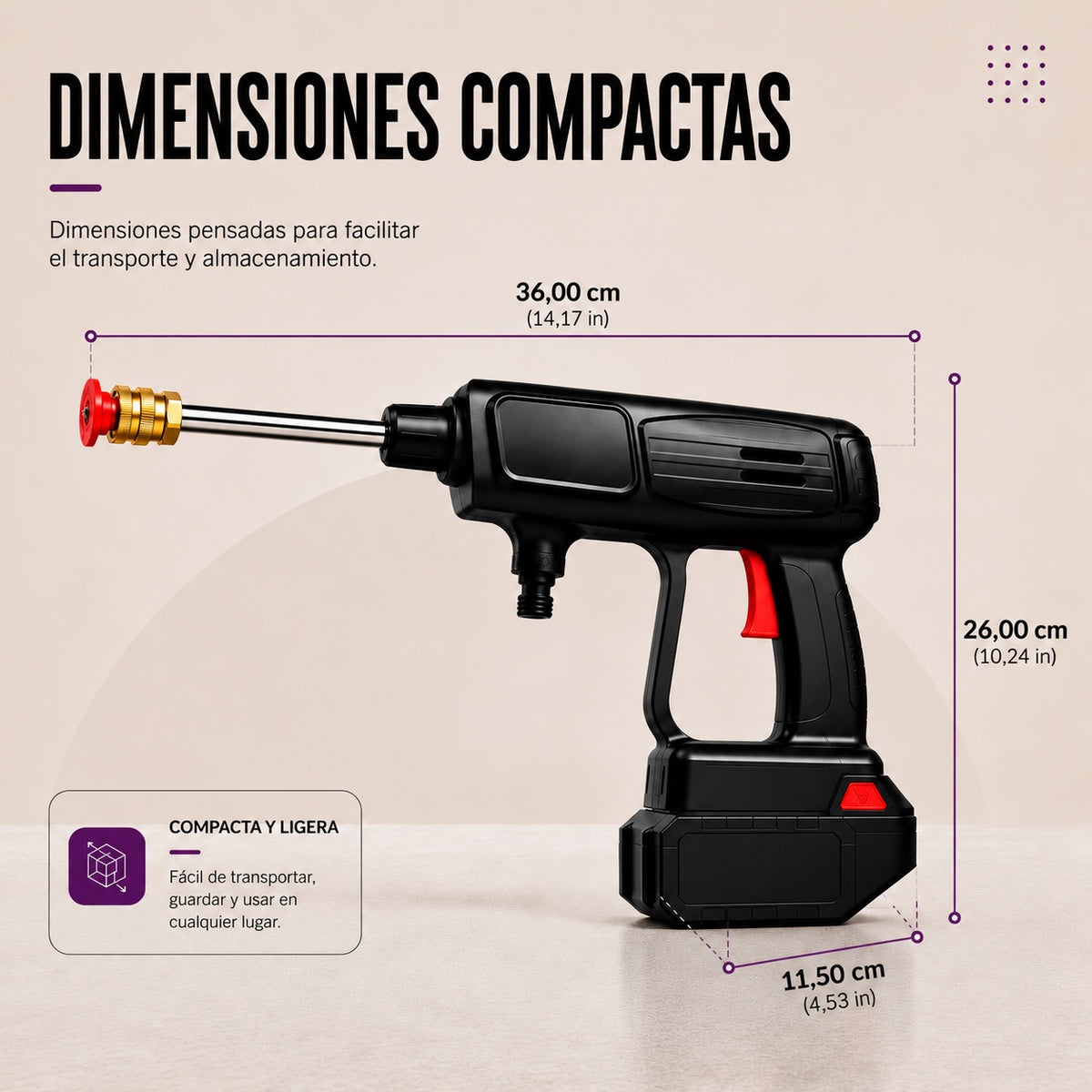 MAVIA PLUS™ - Pistola Alta Presión Inalámbrica Portátil - Limpieza potente, donde quieras.