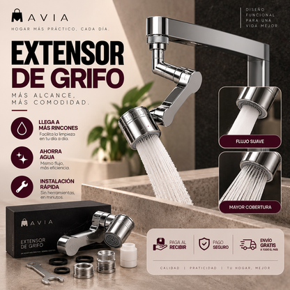 MAVIA PLUS™ - Grifo Giratorio 360° Multifuncional - Disfruta de una limpieza más práctica cada día.