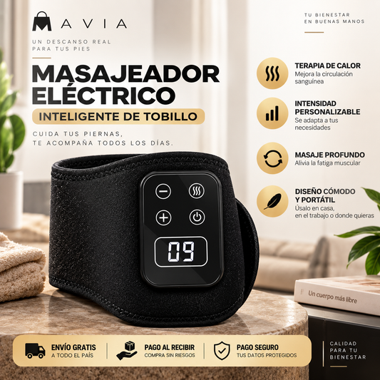 MAVIA PLUS™ - Masajeador Eléctrico Inteligente de Tobillo - Relajación y Bienestar para tus Pies.