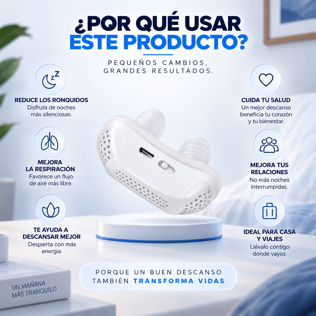 MAVIA PLUS™ - Dispositivo Antirronquidos - Mejora la calidad de tu descanso.