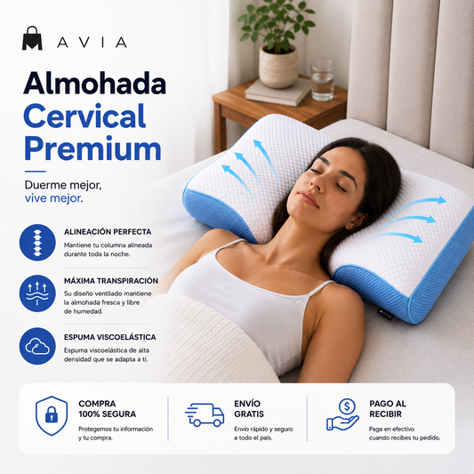 MAVIA PLUS™ — Almohada Cervical Premium - Tu cuello alineado, tu descanso transformado!