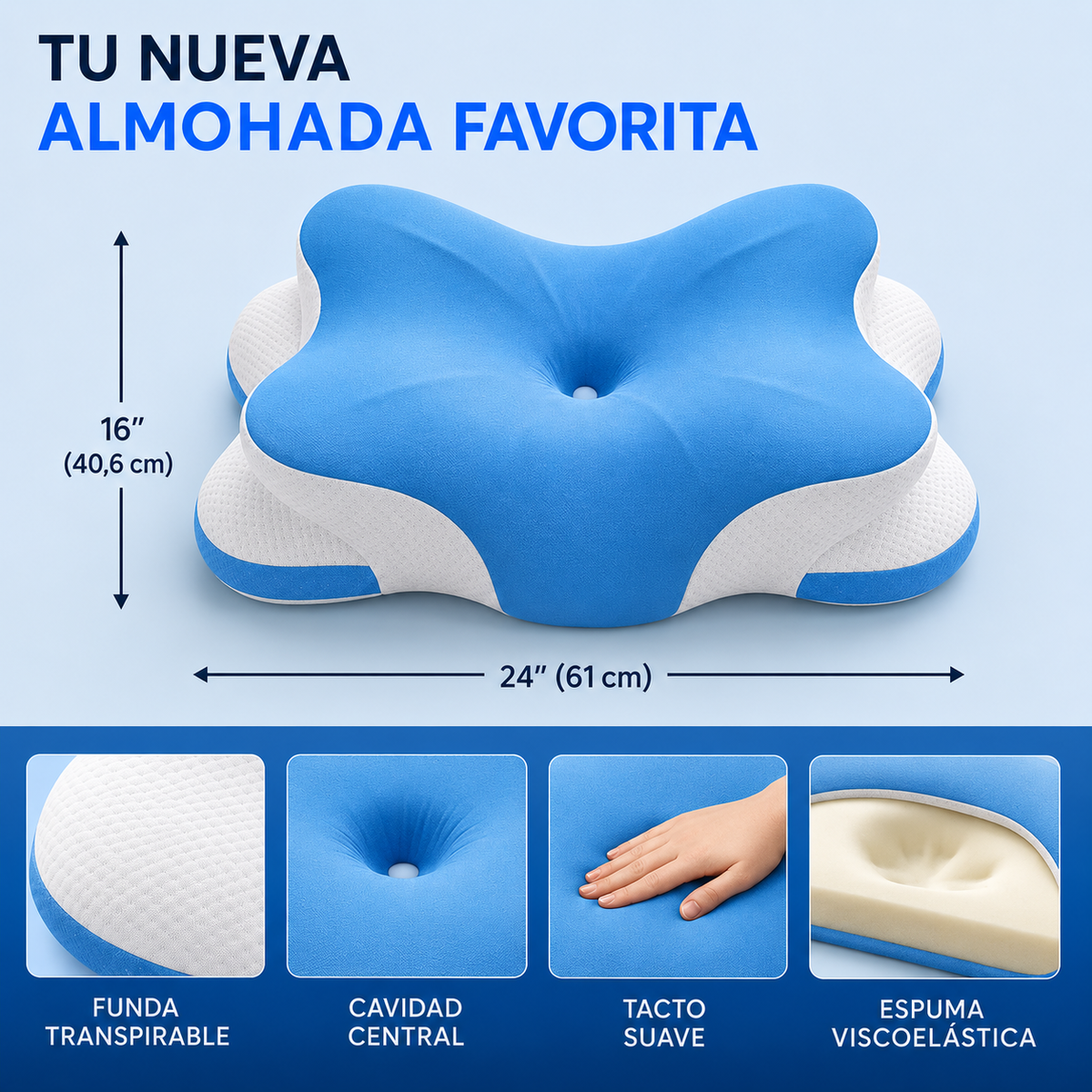 MAVIA PLUS™ — Almohada Cervical Premium - Tu cuello alineado, tu descanso transformado!