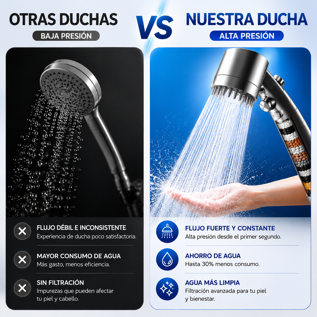 MAVIA PLUS™ - Alcachofa de Ducha de Alta Presión - Disfruta cada ducha como mereces.