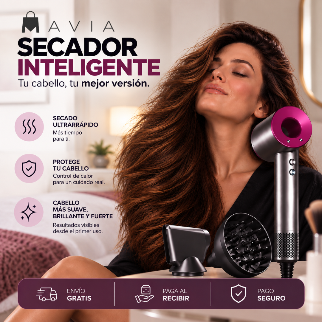 MAVIA PLUS™ - Secador Inteligente - Tu Cabello, Tu Mejor Versión
