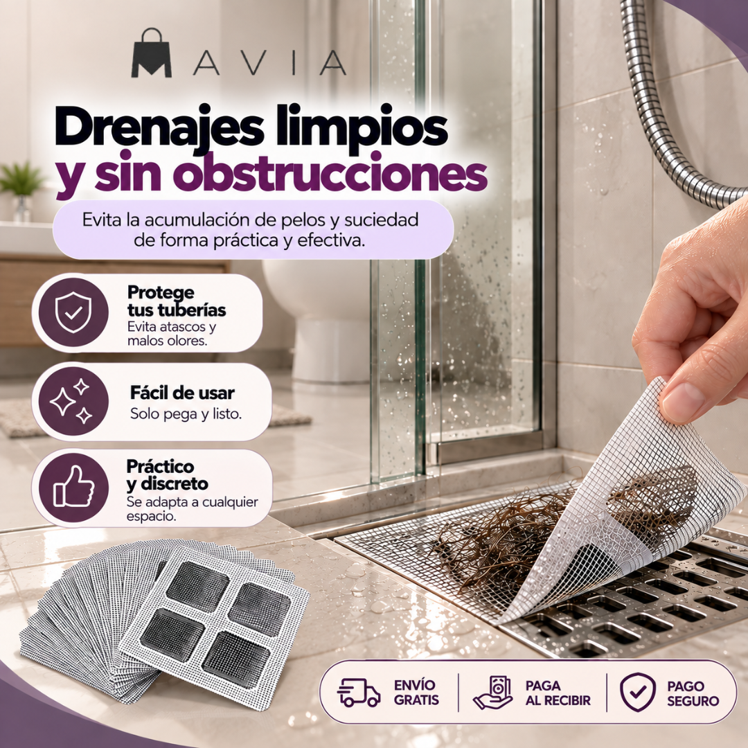 MAVIA PLUS™ - Adhesivos Para Drenajes - Etrapa Pelos Y Residuos Eficazmente.