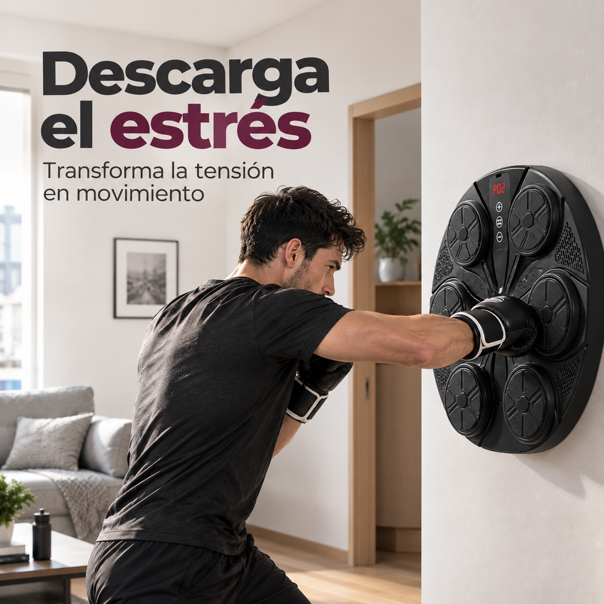 MAVIA PLUS™ - Máquina de Boxeo Inteligente - Golpea. Reacciona. Supera tu ritmo.