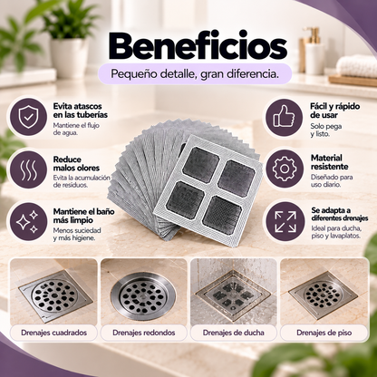 MAVIA PLUS™ - Adhesivos Para Drenajes - Etrapa Pelos Y Residuos Eficazmente.